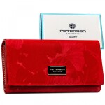 Módní dámská koženkovo-kožená peněženka Peterson Bertix, červená