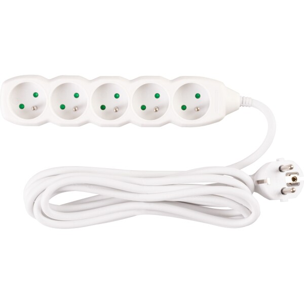 STREND PRO 213331 Prodlužovací kabel, 3m, 5 zásuvek, 3×1mm, bílý