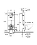 GROHE - Rapid SL Předstěnová instalace pro závěsné WC 38713001