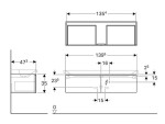 GEBERIT - Xeno 2 Skříňka pod umyvadlo Varicor 140 cm s LED svítidlem, 2 zásuvky, šedá 500.348.43.1