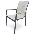 Židle zahradní béžový textilen, hliník, černá barva