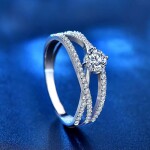 Royal Fashion stříbrný prsten HA-XJZ023-SILVER-MOISSANITE-ZIRCON Velikost: 5 (EU: 49-50)