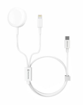 Swissten nabíjecí magnetický kabel 2 v 1 pro Apple Watch a Lightning 1,2 m bílý 22055510