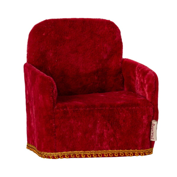 Maileg Křeslo pro myšky Maileg Red, červená barva, textil