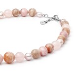 Náhrdelník s polodrahokamy Amira - perla, sluneční kámen, opál, křemen, Barevná/více barev 49 cm