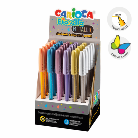 Carioca gelové pero Fiorella - Metallic, 30 ks, displej, mix barev - 30ks