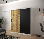 Šatní skříň Abi Jodelka Barva korpusu: Černá, Rozměry: 120 cm, Dveře: Bílá mat