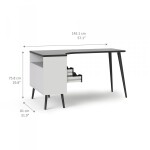 Retro psací stůl Oslo 75450 bílý/černý mat