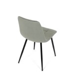 Židle jídelní, zelená látka, čtyřnohá kovová podnož, černý mat