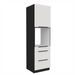 Vysoká skříňka pro vestavnou troubu Aria 60 DPS-210 3S 1F - Premium Box Barva korpusu: Černá, Barva dvířek: TA - Sandgrau AFM