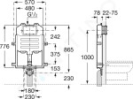 JIKA - Modul Předstěnová instalace pro závěsné WC, 855x565x150 mm H8946510000001