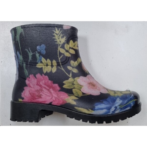 Holínky Realpaks dámské fialové květy BGP-6/2