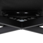 Židle jídelní, krémová látka, 360° otočný mechanismus, černý matný lak, kovové nohy