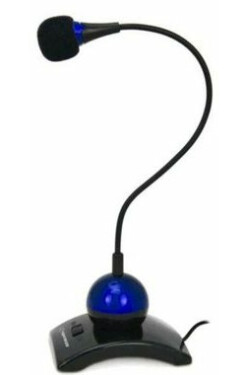 Esperanza EH130B CHAT stolní mikrofon černo-modrá / s ohebným ramenem / s tlačítkem on a off (MULESPMIK0105)