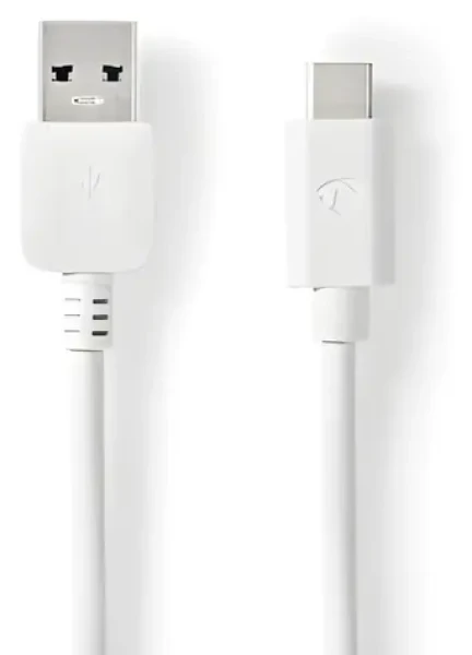 Nedis USB-A - USB-C bílá / USB kabel / USB 3.2 Gen 2 / 60 W / 10 Gbps / 1 m (CCGW61650WT10)