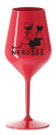 NERUŠŠŠ - červená nerozbitná sklenice na víno 470 ml