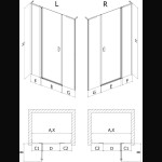 MEXEN/S - Mist L sprchové dveře křídlové levé 155, černý okraj, černá 8A4L-155-001-70-70-L