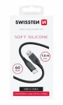 SWISSTEN SOFT SILICONE datový kabel USB-C 1.5m černá / 60W / 3A / 1x USB-A(M) / 1x USB-C(M) (71531010)