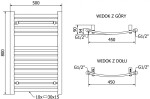 MEXEN/S - Helios radiátor + topná tyč 800 x 500 mm, 300 W, zlatá W103-0800-500-2300-50