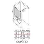 CERANO - Sprchová zástěna Walk-in Onyx Half Round L/P - 8 mm - kulatá vzpěra - černá matná, transparentní sklo - 90x100 CER-681595