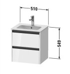 DURAVIT - Ketho.2 Umyvadlová skříňka 55x51x42 cm, 2 zásuvky, grafit mat K25261049490000