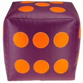 FRONTI Dětský taburet KOSTKA 40 cm - fialová + oranžová
