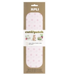 APLI Cut&Patch papír 30 x 50 cm - Hvězdičky růžový pastel 3 ks