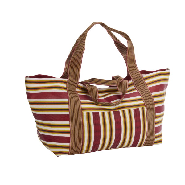 MADAM STOLTZ Taška Stripes Recycled, hnědá barva, textil