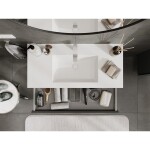 MEXEN/S - Orio koupelnová skříňka 100 cm s umyvadlem Otis, 2 zásuvky, grafit mat/bílá mat 91A10-10047-2-BFF66-W18M01
