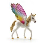D - Figurka Jednorožec okřídlený duhový 9 cm