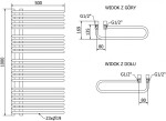 MEXEN Amor otopný žebřík/radiátor 1000 500 mm, 809 bílá W120-1000-500-00-20