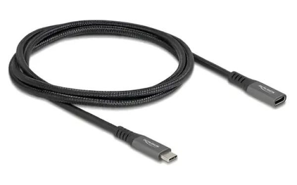 Delock USB-C 1m černá / Prodlužovací kabel / USB 3.2 Gen 2 10 Gbps / USB-C (M) - USB-C (F) / PD 100W / 4K 60Hz (80022)
