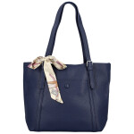 Stylová dámská koženková kabelka na rameno Finlay, tmavě modrá