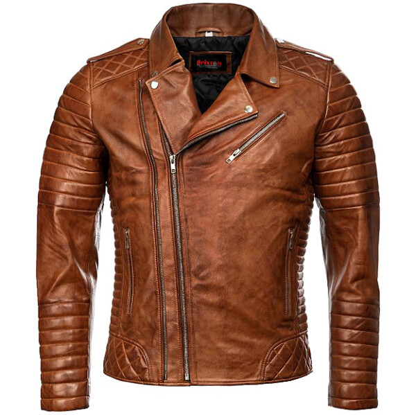 Pánská Kožená Bunda Křivák Brown Tiger Empreso Brixton Hnědá Velikost: XS