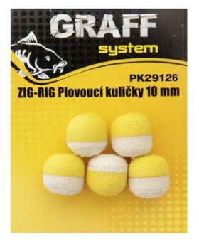 Graff Zig-Rig Plovoucí kuličky 10mm Žlutá/Bílá (PK29126-YW)