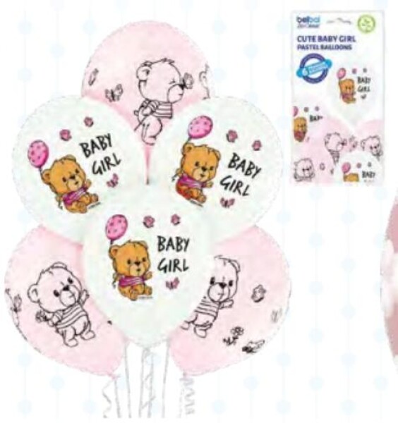 Baby Girl balónky 6 ks 30 cm Baby Girl balónky 6 ks 30 cm