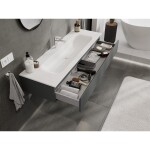 MEXEN/S - Orio koupelnová skříňka 140 cm s umyvadlem Vela, 1 šuplík, grafit mat/bílá mat 91A10-14023-1-BF66-W23M01