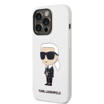 Pouzdro Karl Lagerfeld Liquid Silicone Ikonik NFT iPhone 14 Pro Max bílé