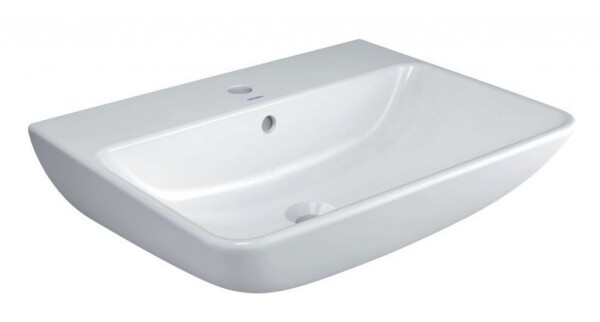 DURAVIT - ME by Starck Umyvadlo 60x46 cm, s 1 otvorem pro baterii, s WonderGliss, alpská bílá 23356000001