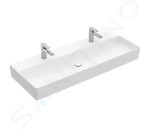 VILLEROY & BOCH - Memento 2.0 Dvojumyvadlo nábytkové 1200x470 mm, bez přepadu, 2 otvory pro baterii, alpská bílá 4A22CG01