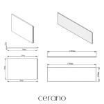 CERANO - Vana akrylátová Elisa - L/P - obdélníková - bílá - 170x80x40 - s panely a nožičkami CER-050231