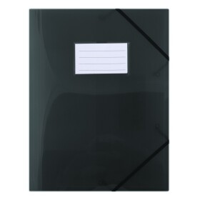 DONAU spisové desky s gumičkou a štítkem, A4, PP, černé