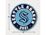 Mustang Cedule Seattle Kraken NHL 22" Round Distressed Logo