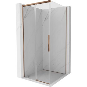 MEXEN/S - Rox sprchový kout posuvný 95 x 95, transparent, růžové zlato 8C2-095-095-60-00