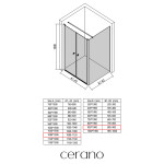CERANO - Sprchový kout Antelo L - L/P - 6 mm - černá matná, transparentní sklo - 108x90 - otočný CER-666286