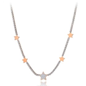 Ocelový choker náhrdelník Patricia Gold - hvězdy, Zlatá 38 cm + 5 cm (prodloužení)