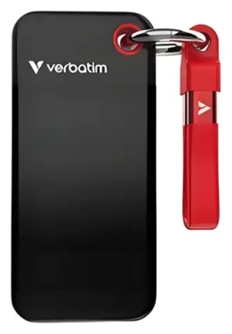 Verbatim Pocket SSD 256GB černá/červená / Externí SSD / USB-C / čtení: 10 000 MB/s / zápis: 10 000 MB/s (32417)