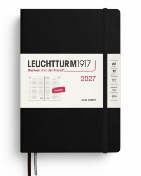 Denní plánovač Black, tečkovaný Medium A5 2027, anglicky