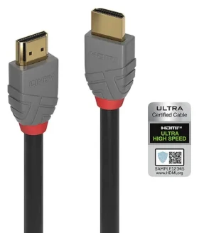 Lindy Anthra Line černá / Kabel HDMI / HDMI 2.1 Ultra High Speed / 48 Gbps / 0,5 m (36951)
