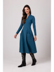 Dámské rozšířené šaty s kapsami B266 tmavě modré - Bewear M